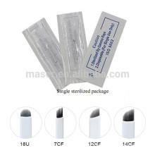 CE maquillaje manual manual microblade pens7 9 11 12 14 16 18 19 21 broches agujas hoja 3D bordado de cejas / microblade aguja